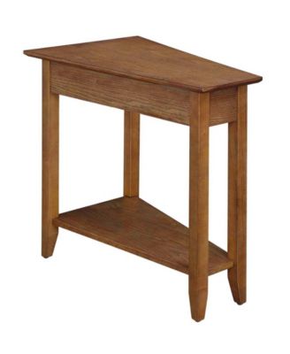 24" Rubber wood AH Wedge End Table with Shelf