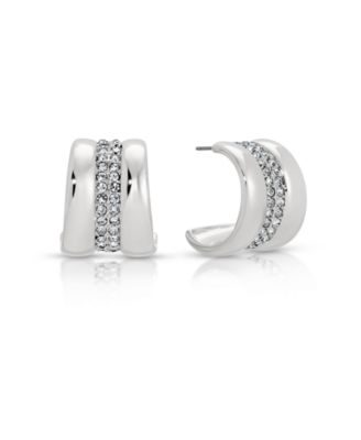 Pave Center Hoop Earrings