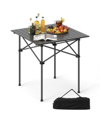 Roll-Up Camping Table with Metal Legs, Outdoor