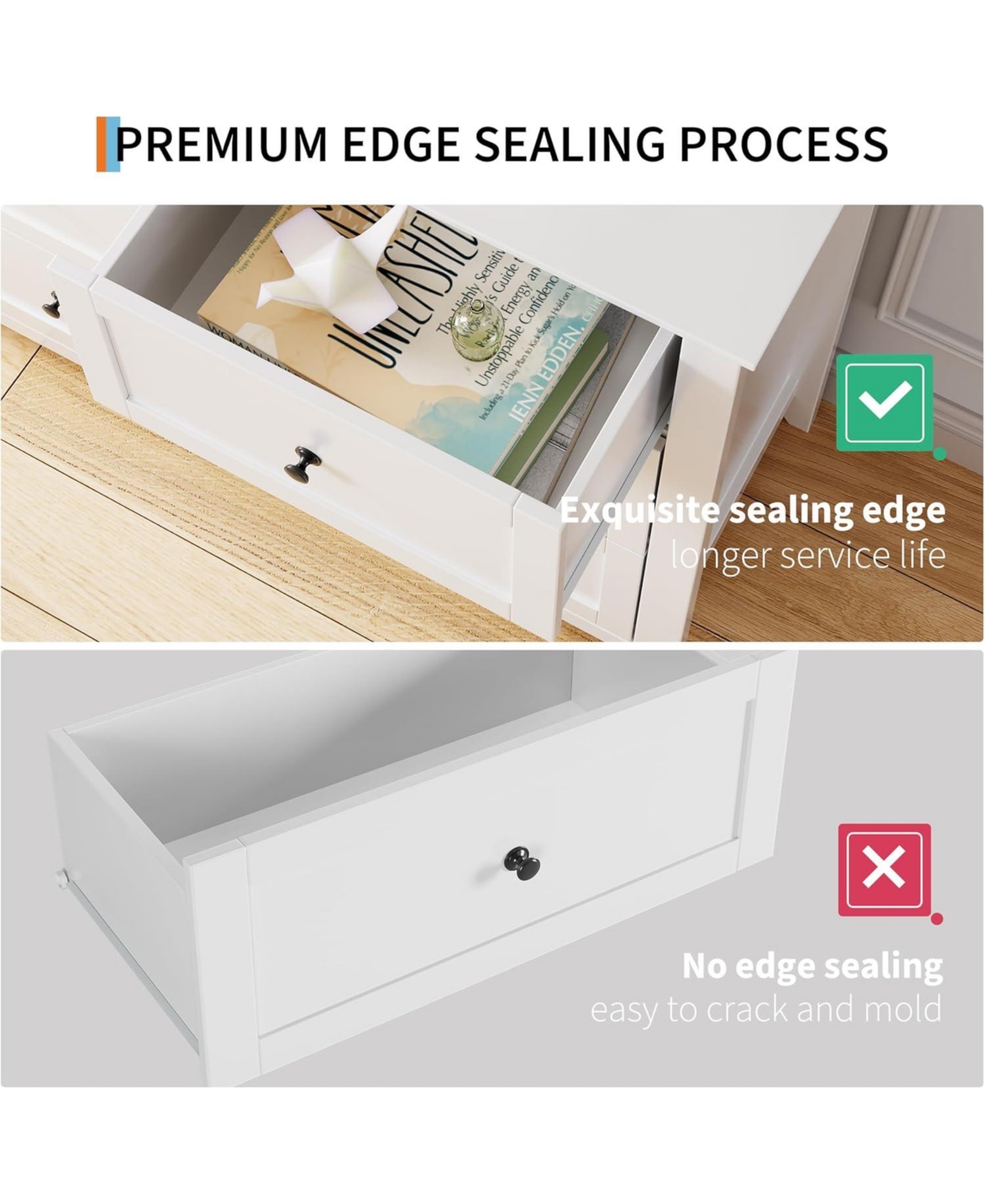 gaomon 6 Drawers Dresser for Bedroom, 54" W Modern Storage Chest of Drawers for Clothes, Storage Dressers Organizer with Deep Drawers for Living