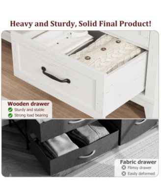 6 Dresser for Bedroom, 47 in Wide Drawer Dresser with Storage Freestanding, Wooden Closet Storage Chest for Living Room, Bedroom, Entryway