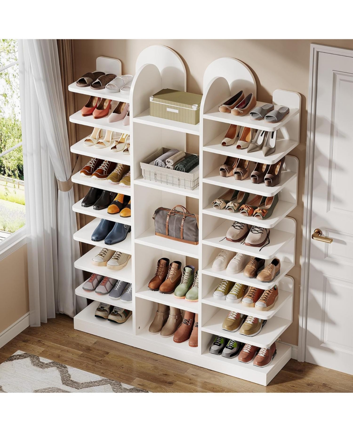 Tribesigns 13-Tier Shoe Rack, Freestanding Tall Entryway Shoe Organizer with Open Shelves