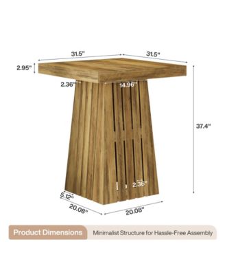 37.4" High Square Bar Table, Bistro Pub Table for Dining Room, Kitchen, Cocktail, Coffee, Living Room, Small Space