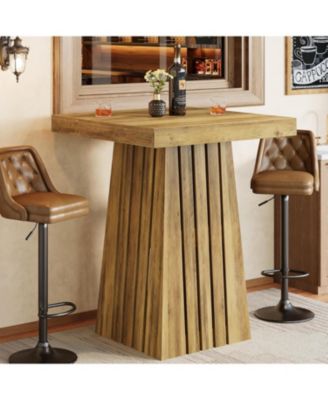 37.4" High Square Bar Table, Bistro Pub Table for Dining Room, Kitchen, Cocktail, Coffee, Living Room, Small Space