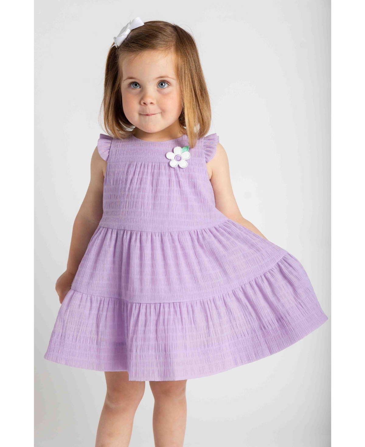 Florence Eiseman Little Girls Crinkle Lawn Dress With Flower