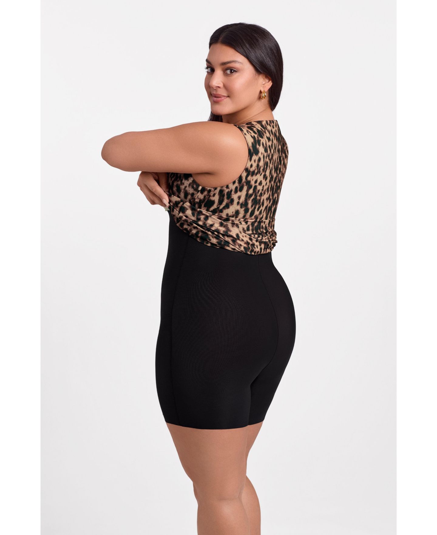 Женское платье S3 Apparel Sculpting Shapewear Scoop Neck Cami Maxi, цвет: Леопардовый — фото 7