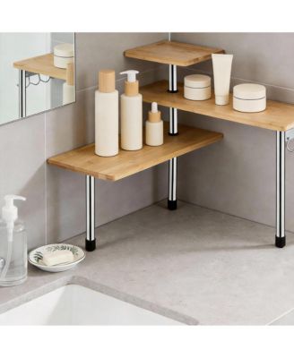 Adjustable 3-Tier Corner Shelf for Kitchen, Bathroom, Bedroom, Office