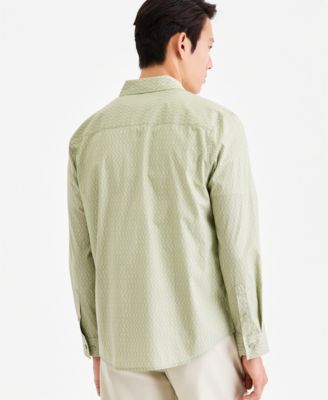 Men's Long-Sleeve Crescent Dots Poplin Shirt