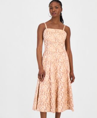 Petite Printed Cotton Midi Dress