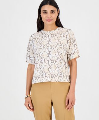 Petite Boxy-Fit Crewneck T-Shirt
