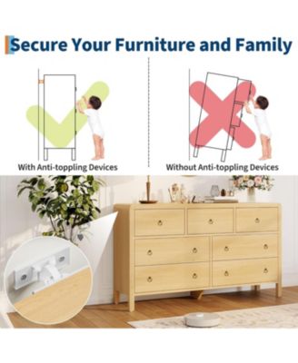 7 Drawer Dresser for Bedroom, Chest of Drawers, Closet Dresser Storage Cabinet Organizer for Bedroom, Living Room, Hallway & Office