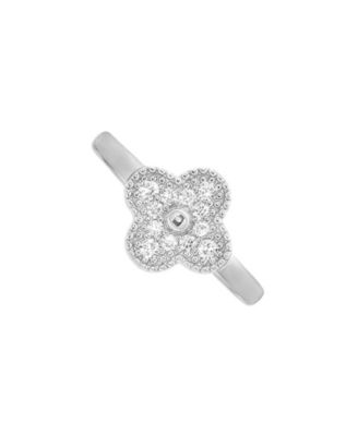 Sterling Silver Cubic Zirconia Clover Ring