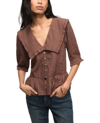 Women's Peter Pan Peplum Blouse
