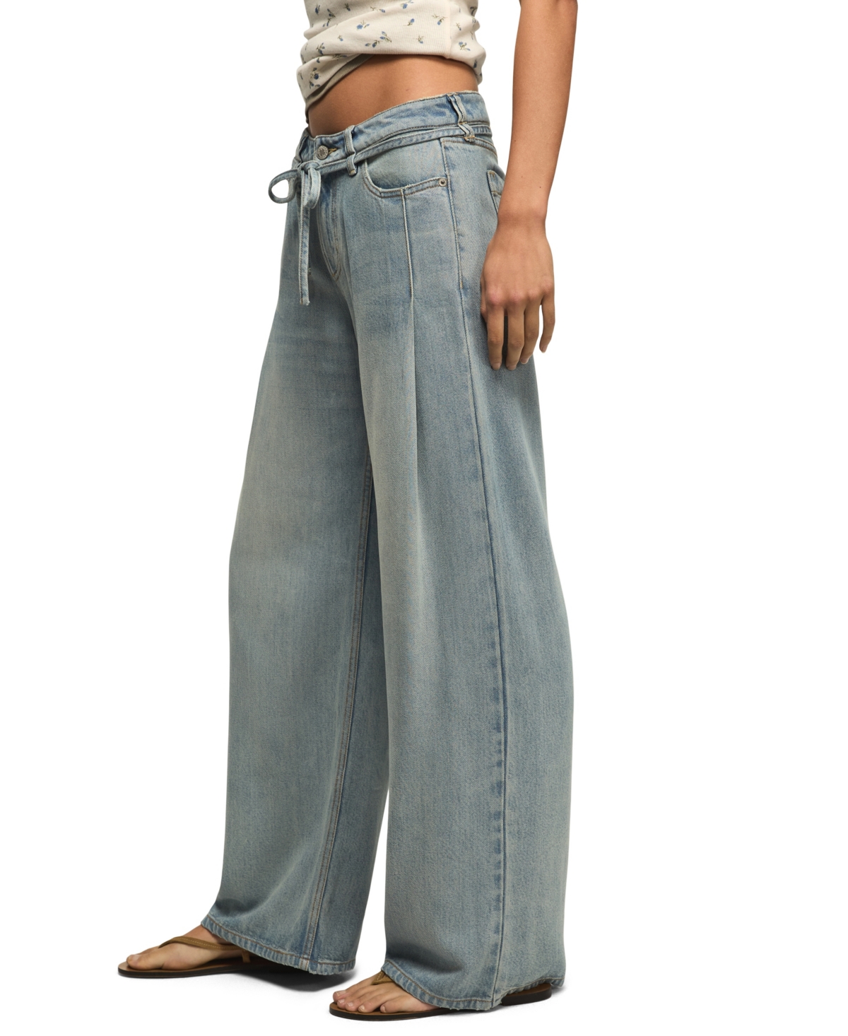 Lucky Brand Women's Wide Leg Liquid Denim Luxe Palazzo Jeans