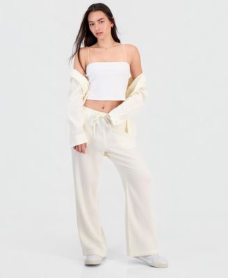 Juniors' Cotton Gauze Drawstring Beach Pants