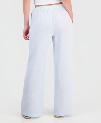 Juniors' Cotton Gauze Drawstring Beach Pants