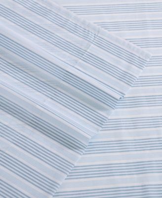 Tayleur Stripe 200-Thread Count Cotton Percale 3-Pc. Sheet Set, Twin
