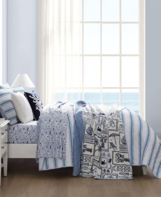 Tim Stripe Cotton Reversible 2-Pc. Quilt Set, Twin