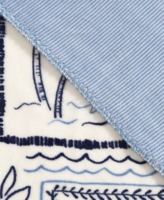 Beach Collage Plush Throw, 70" x 50"