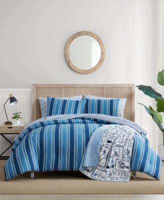 Gilpin Stripe Cotton Reversible Comforter Sets