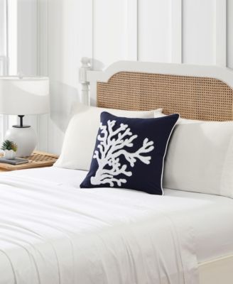 Coral Cotton Square Decorative Pillow, 20" x 20"