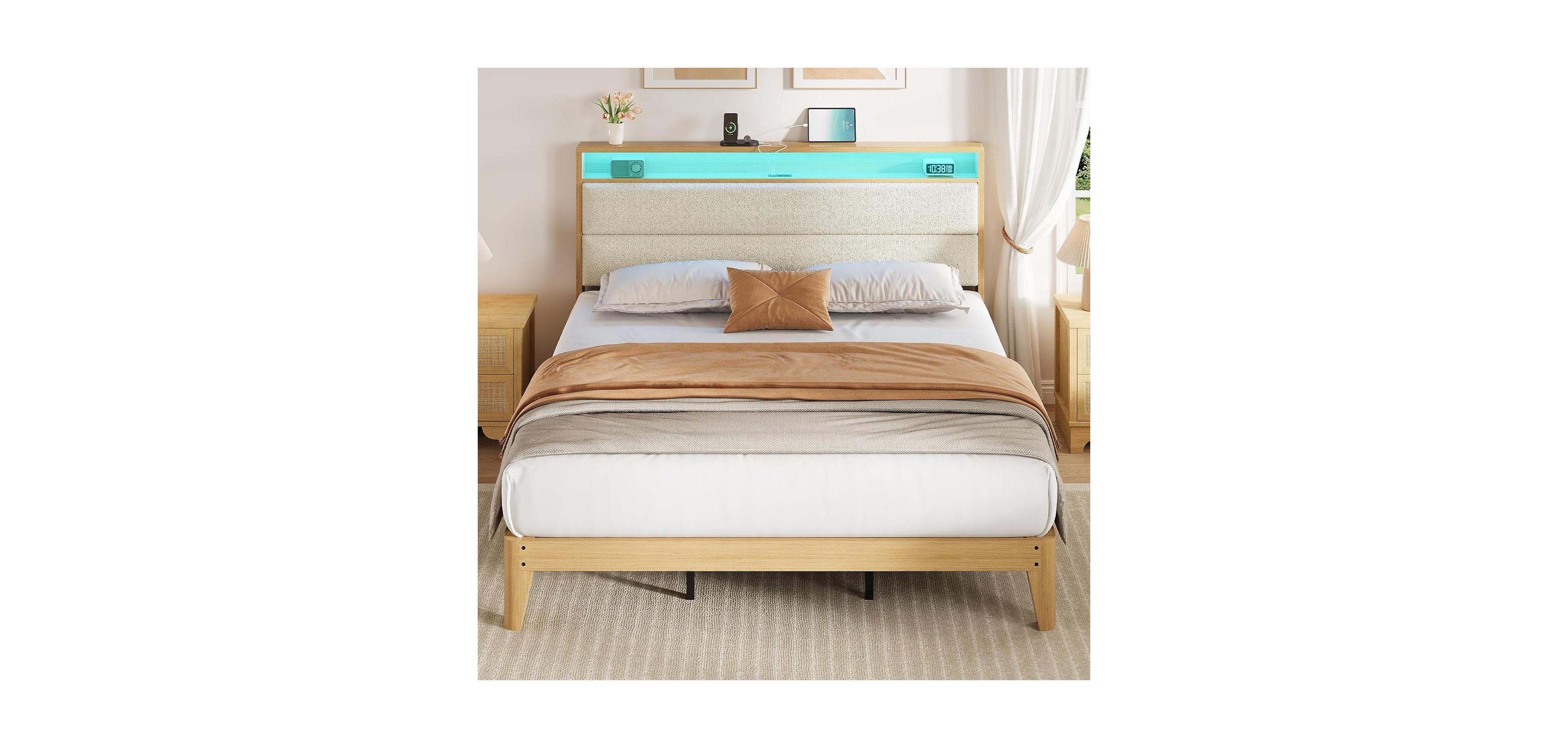 gaomon Bed with Storage Headboard