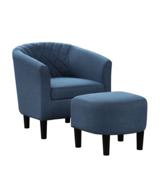 27.75" Polyester Roosevelt Accent Chair with Ottoman