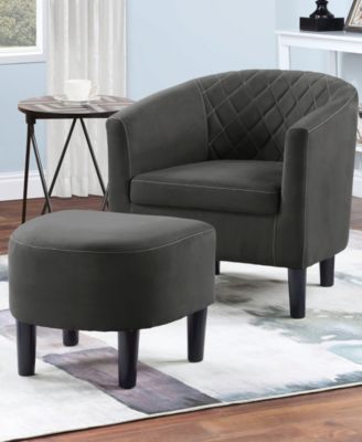 27.75" Microfiber Roosevelt Accent Chair with Ottoman