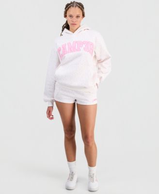 Juniors' Floral Print Logo Hooded Sweatshirt & Floral Print Shorts