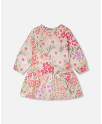 Big Girls Printed Flowers French Terry Dress