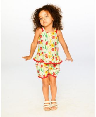 Big Girls Viscose Shorts Daffodil Print