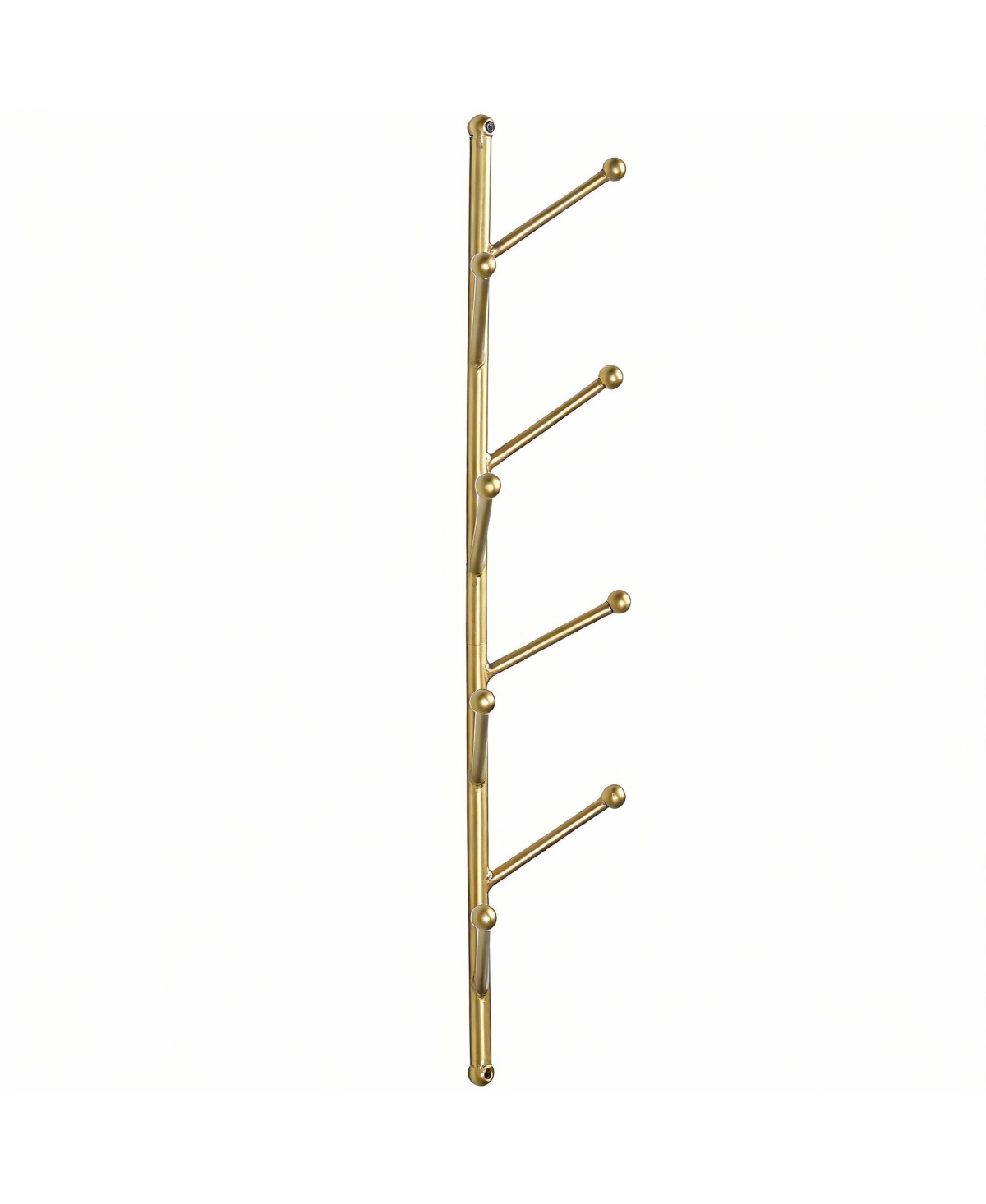 Yigii 8-Branch Wall Mounted Metal Coat Rack with Gold Finish for Hats, Coats, Bags