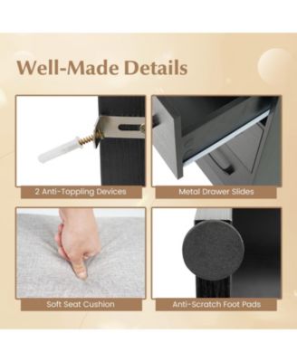 Makeup Vanity Table with Mirror and Lights, Power Outlets, Bedroom Dressing Desk