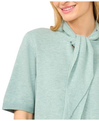 Women's Tie Neck Front Button Cardigan