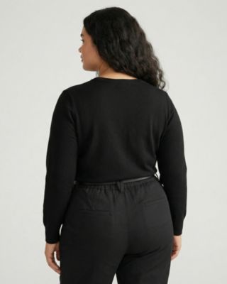 Plus Size Savvy Fine Knit V Sweater