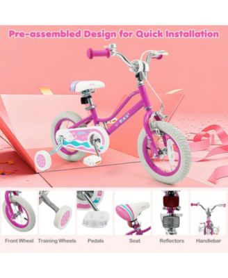 Inch Kids Bike for Aged 3-8 Years Old with Adjustable Handlebar Pink- Starlight Wave
