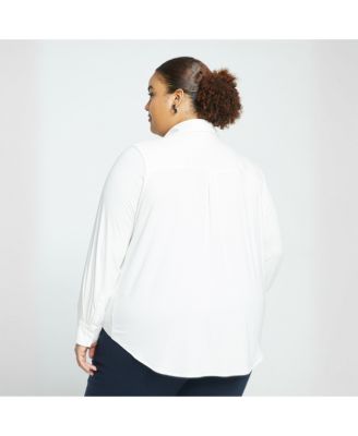 Plus Size Elbe Popover Liquid Jersey Shirt Classic Fit