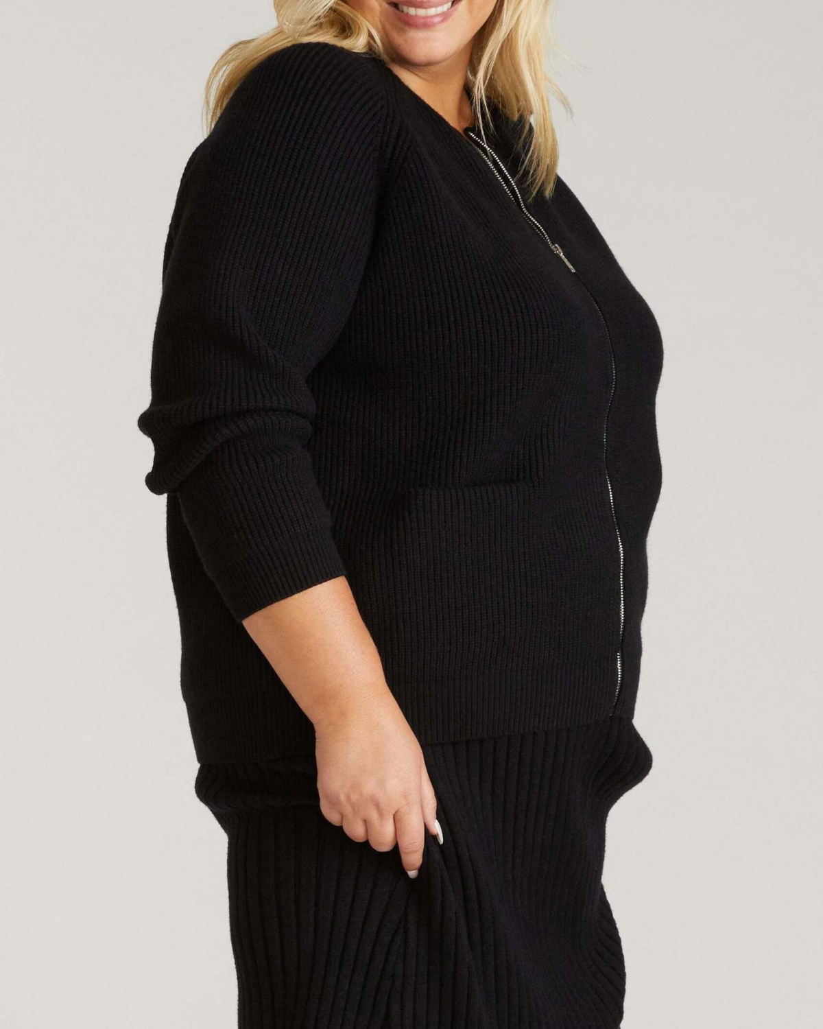 Universal Standard Women's Plus Better-Than-Wool Zip Cardigan Sweater