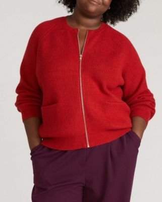 Women's Plus Size Better-Than-Wool Zip Cardigan Sweater