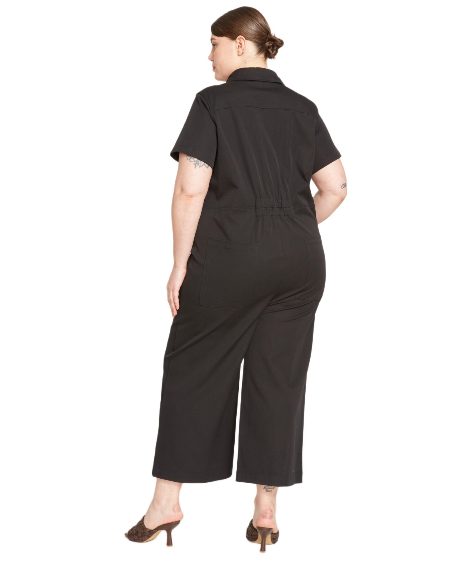 Женский комбинезон Universal Standard Kate Stretch Cotton Twill Jumpsuit, цвет: Чёрный — фото 2