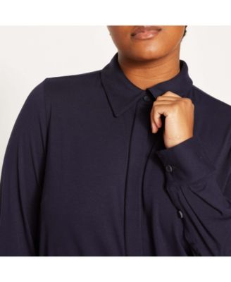 Women's Plus Size Elbe Liquid Jersey Shirt Classic Fit