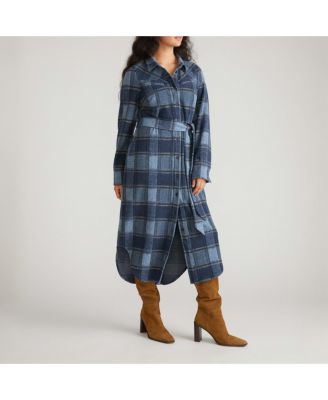 Plus Size Morgan Belted Stretch Flannel Shirtdress