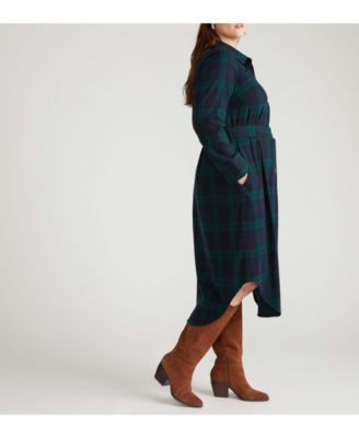 Plus Size Morgan Belted Stretch Flannel Shirtdress