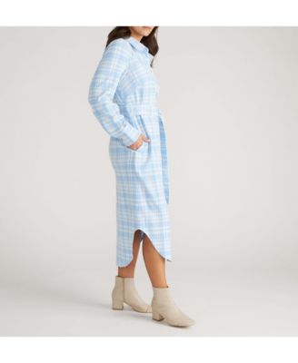 Plus Size Morgan Belted Stretch Flannel Shirtdress