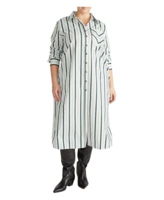 Plus Size Odeon Stretch Poplin Shirtdress