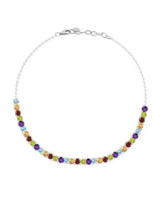 Multi-Gemstone Bracelet in Sterling Silver