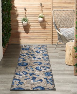 Aloha ALH17 Blue 2'3" x 12' Runner Rug