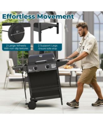 30 000 BTU Outdoor Burner Propane Gas Grill on Wheel