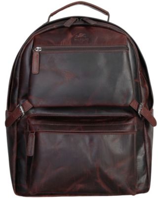 Men's Zippered Leather Backpack