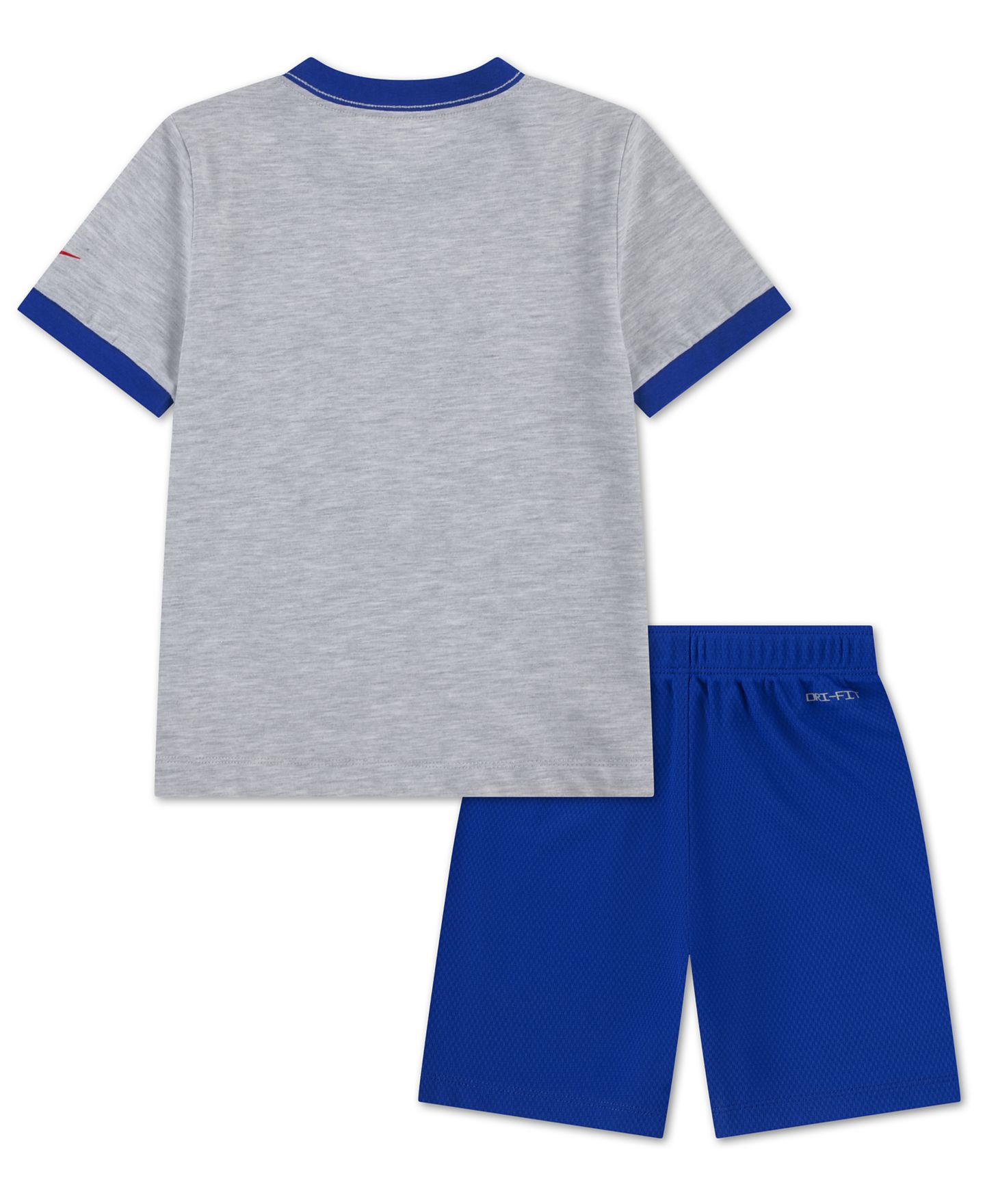 Nike Boys' 4-7 Dri-FIT Baseball Character Short-Sleeve T-Shirt and Shorts, 2-Piece Set, цвет: Королевский синий / Меланжевый серый — фото 5